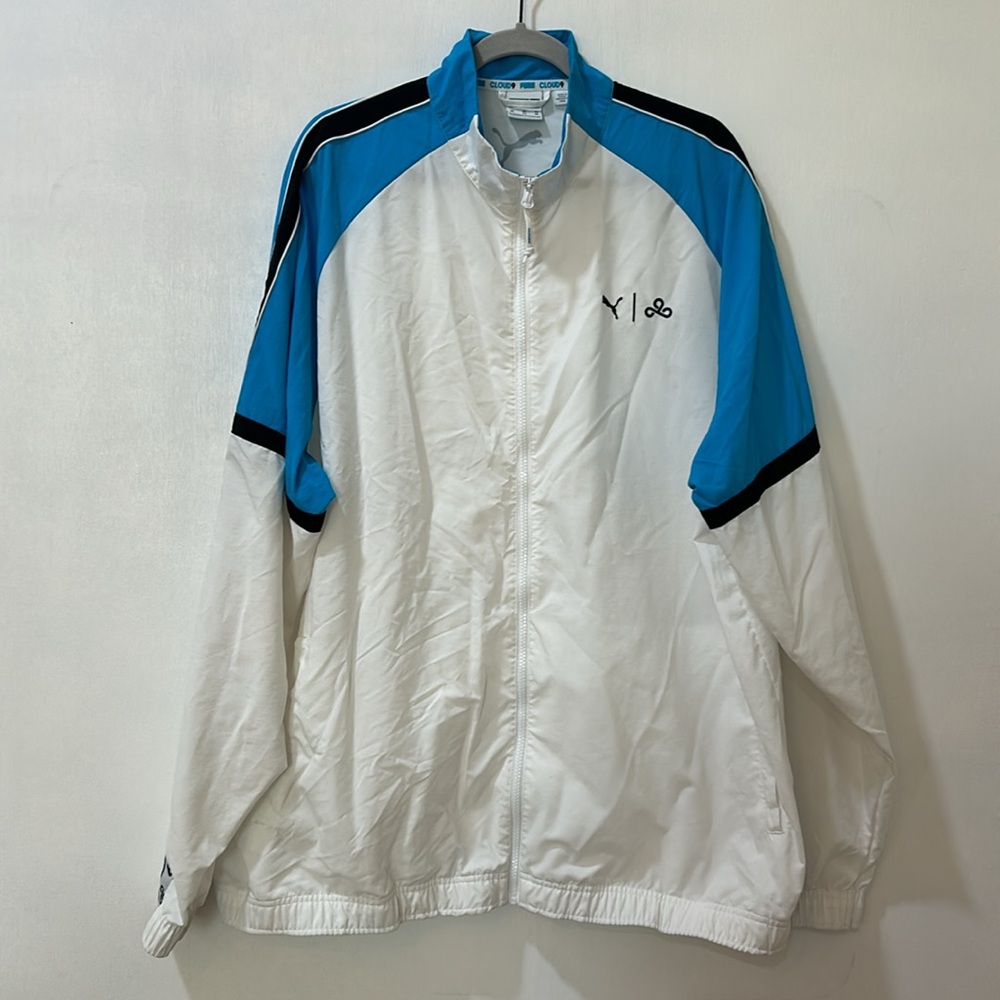 PUMA MOMENTUM GAMING TRACK JACKET WHITE BLUE MENS SIZE  3XL - Picture 2 of 12